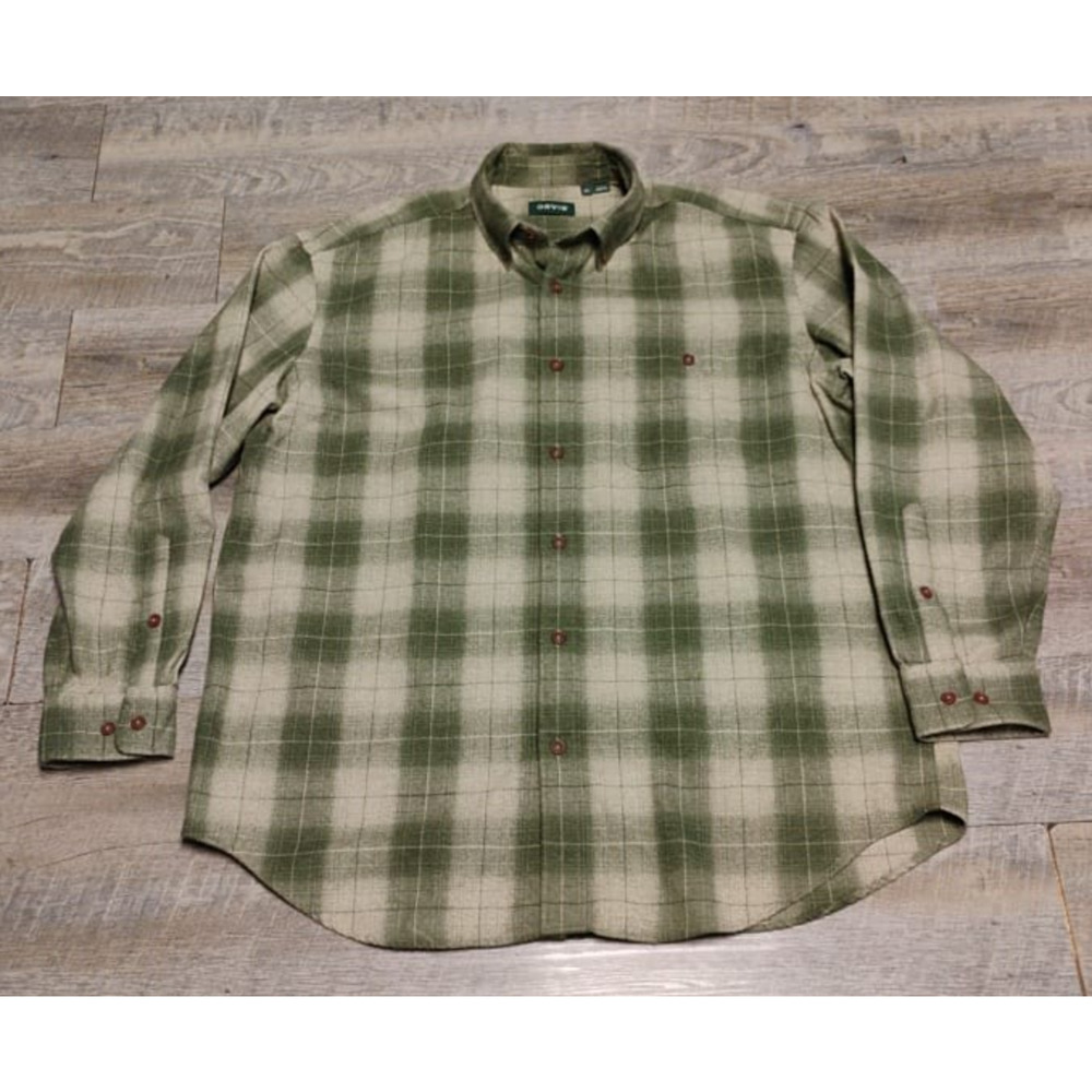 Orvis Plaid Green Long Sleeve Button Up Colton Shirt Mens size X-Large